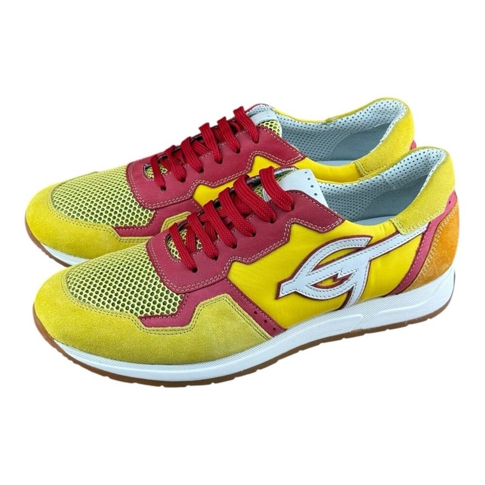 Galizio Torresi Men’s Designer Leather Casual Sneakers size 8.5-9|42 EU Yellow